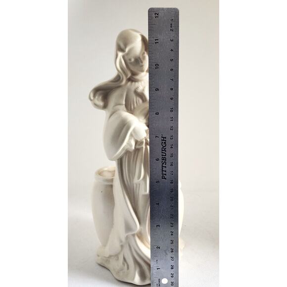MADONNA/VIRGIN MARY AND JESUS-HULL POTTERY-Cream Color-Planter-Shelf Decor - Picture 12 of 16